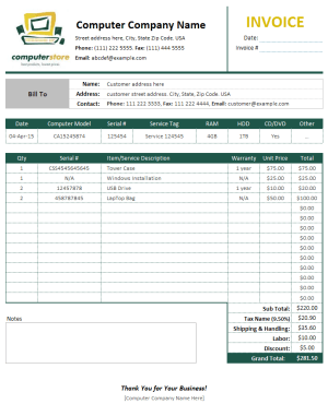 Create & Download Free Invoice Templates