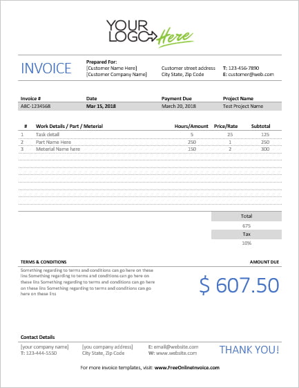 ms word handyman invoice template sales invoices invoice templates